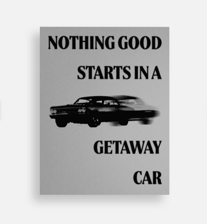 Getaway Car Postcard
